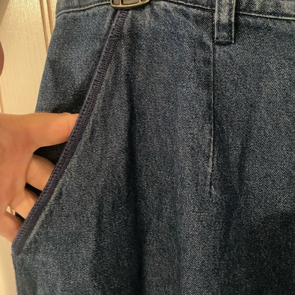Harve Benard Vintage Long Blue Jean Straight With Pockets Modest Skirt Size 12 - Picture 2 of 8